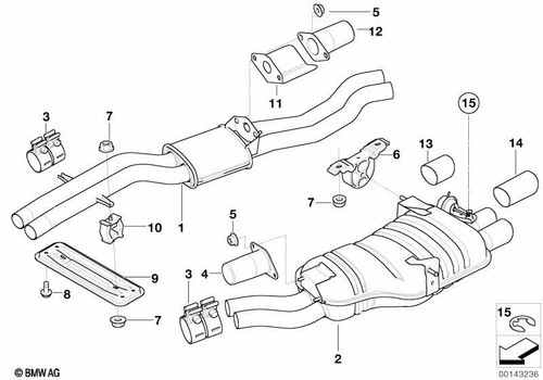 Bmw genuine rear silencer - bmw,