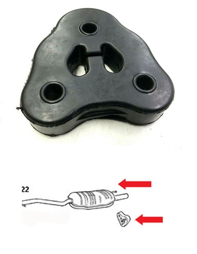 Exhaust back box rubber hanger - back,